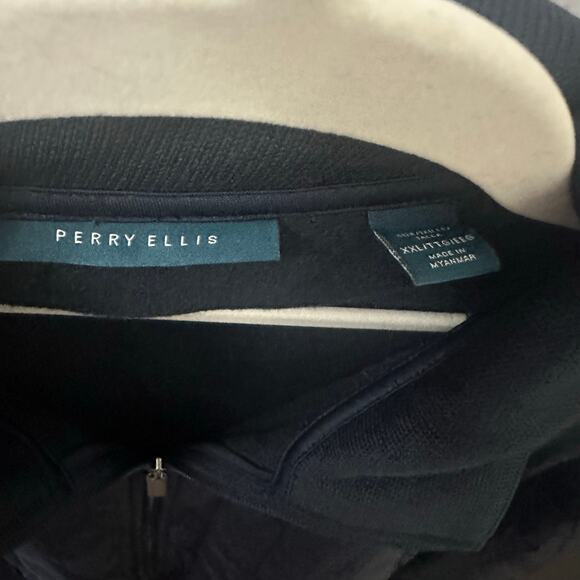 Perry Ellis Men’s Quilted Zip Jacket Navy Blue XXL - Picture 4 of 5